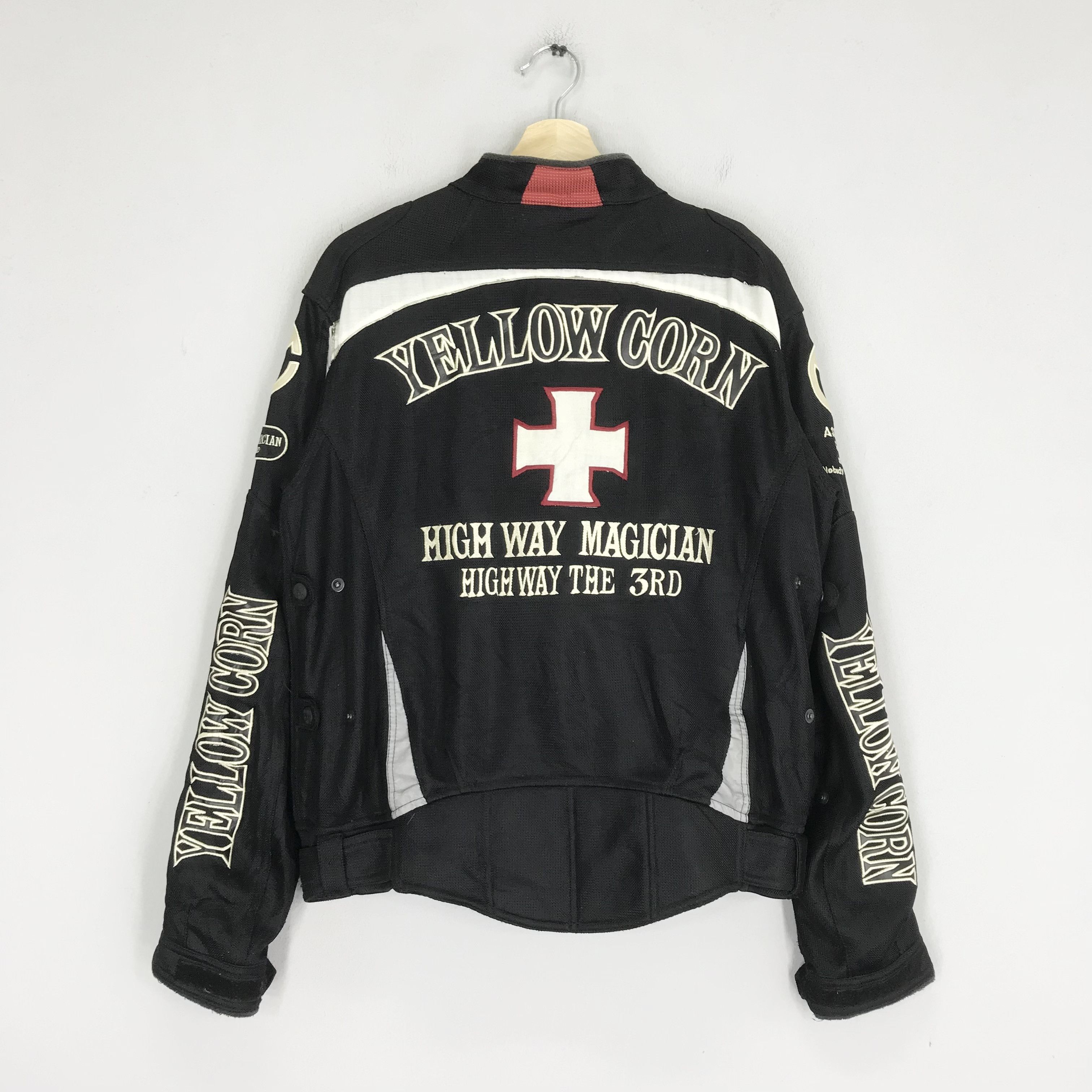 image of Racing x Vintage 90's Yellow Corn High Way Magician Japan Riders in Black, Men's (Size Large)