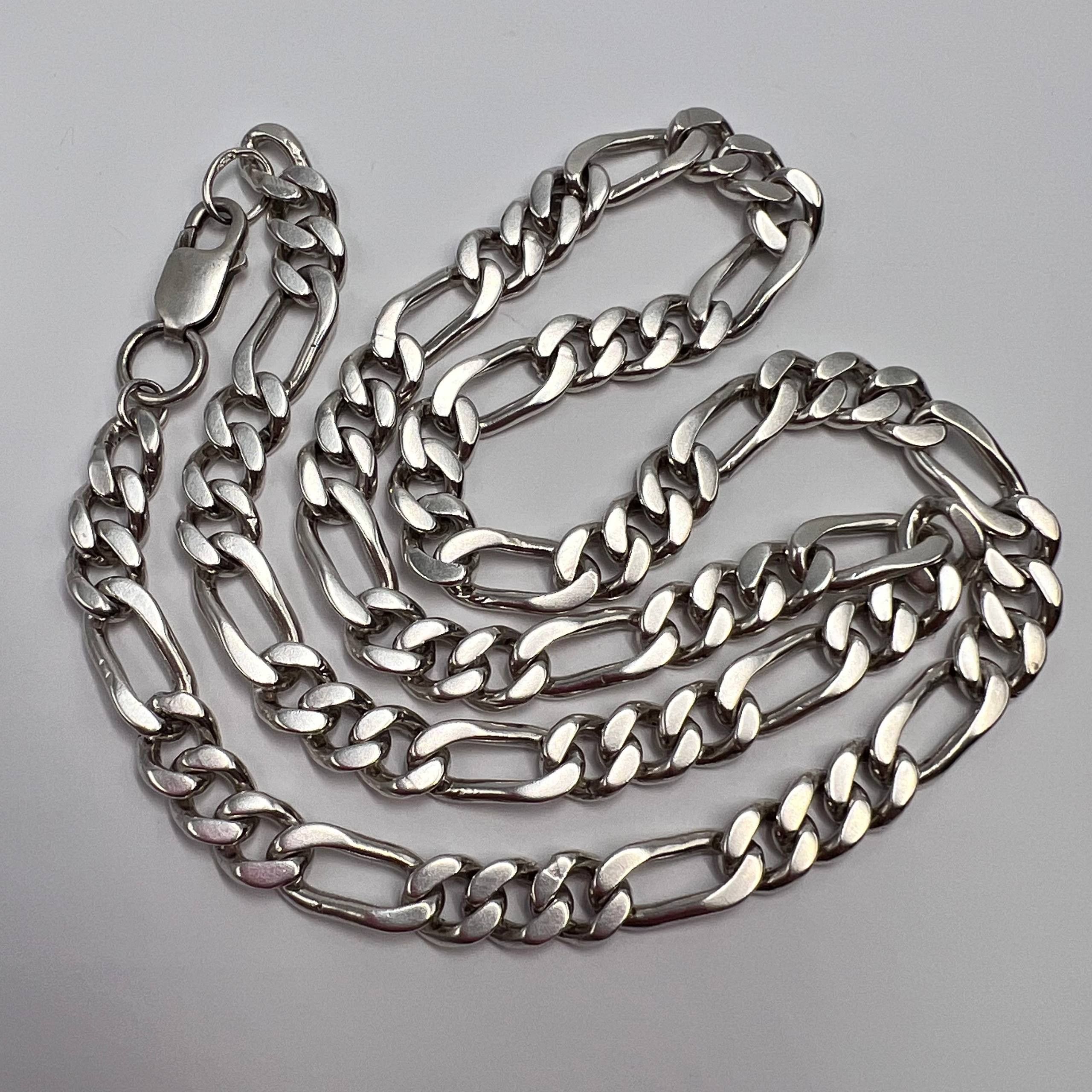 Vintage Massive Vintage Sterling Silver 925 Figaro Chain 59.5g Size ONE SIZE - 5 Thumbnail