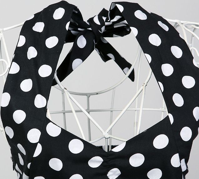 Other Polka Dots Vintage Style Backless Dress Size M / US 6-8 / IT 42-44 - 3 Thumbnail
