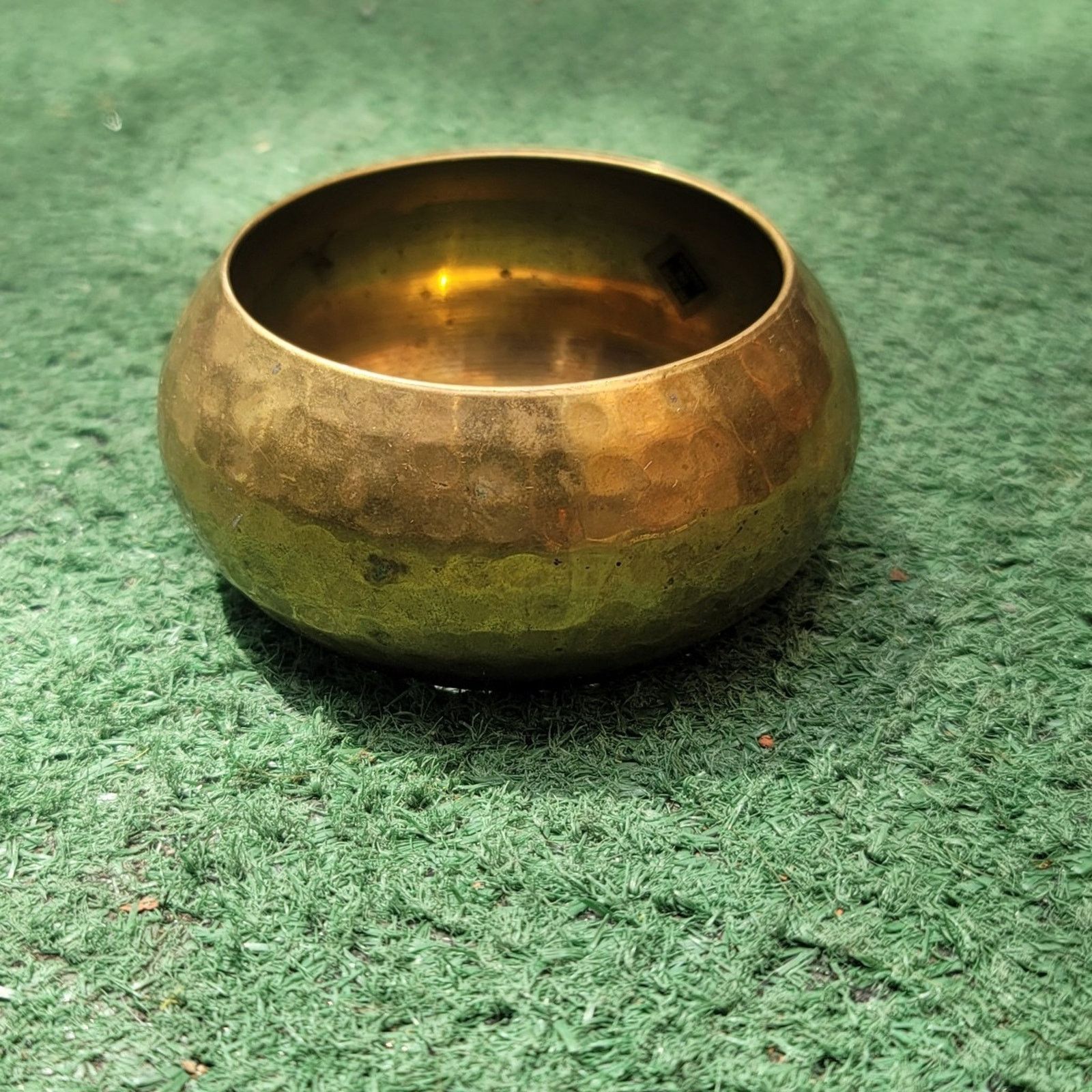 Handmade Vtg Hammered Brass Large Bangle Bracelet Size ONE SIZE - 2 Thumbnail