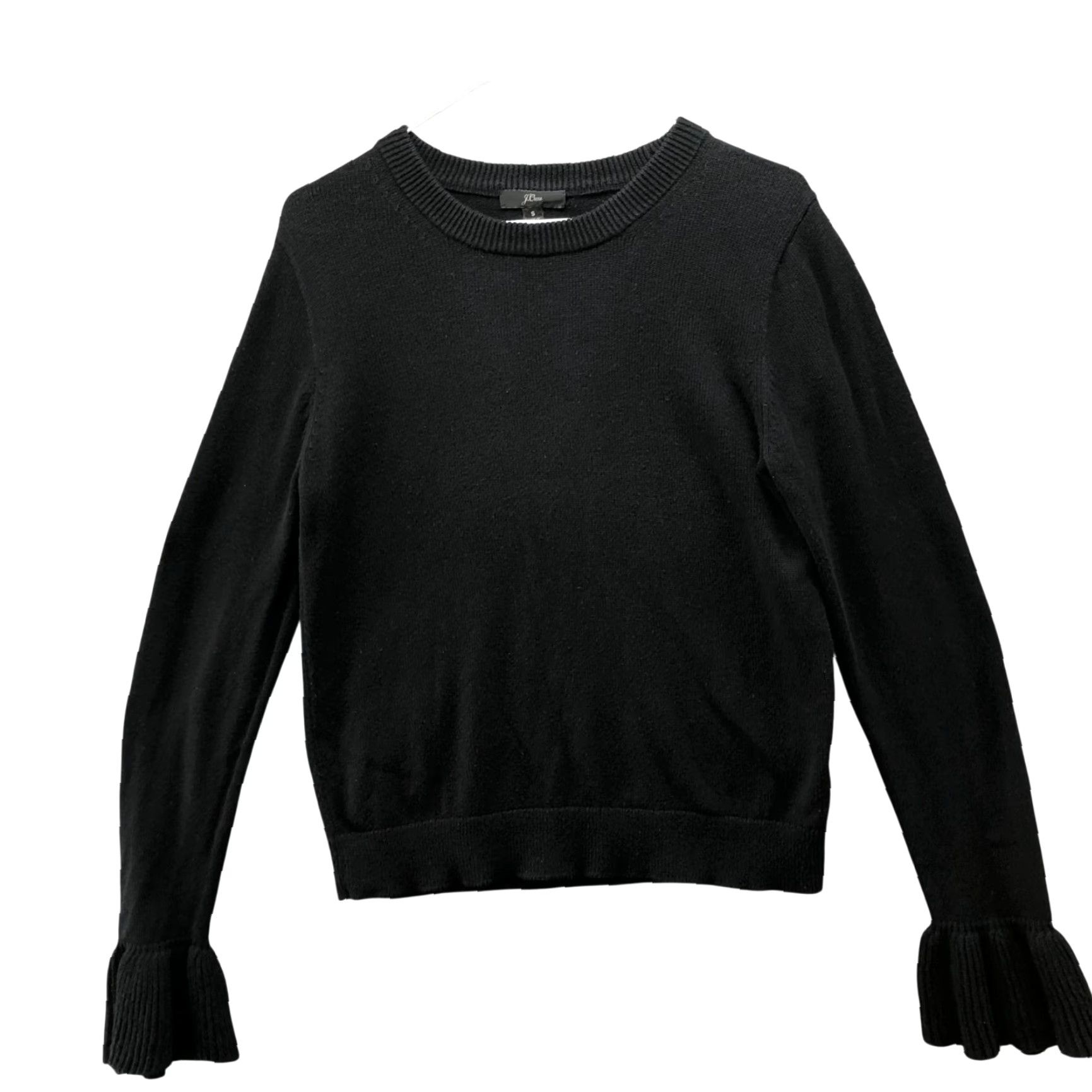 J.Crew J. Crew Bell Sleeve Sweater Womens S Black Crewneck Cotton Pullover Size S / US 4 / IT 40 - 2 Thumbnail