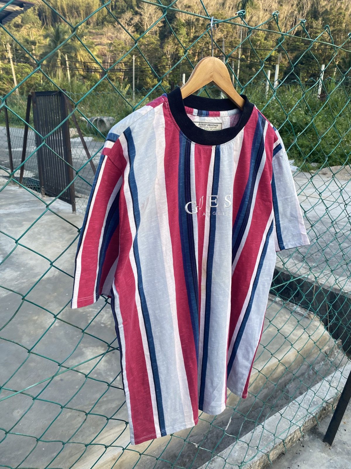 A$AP Rocky × Guess GUESS los angeles woven spellout striped tees Size US L / EU 52-54 / 3 - 3 Thumbnail