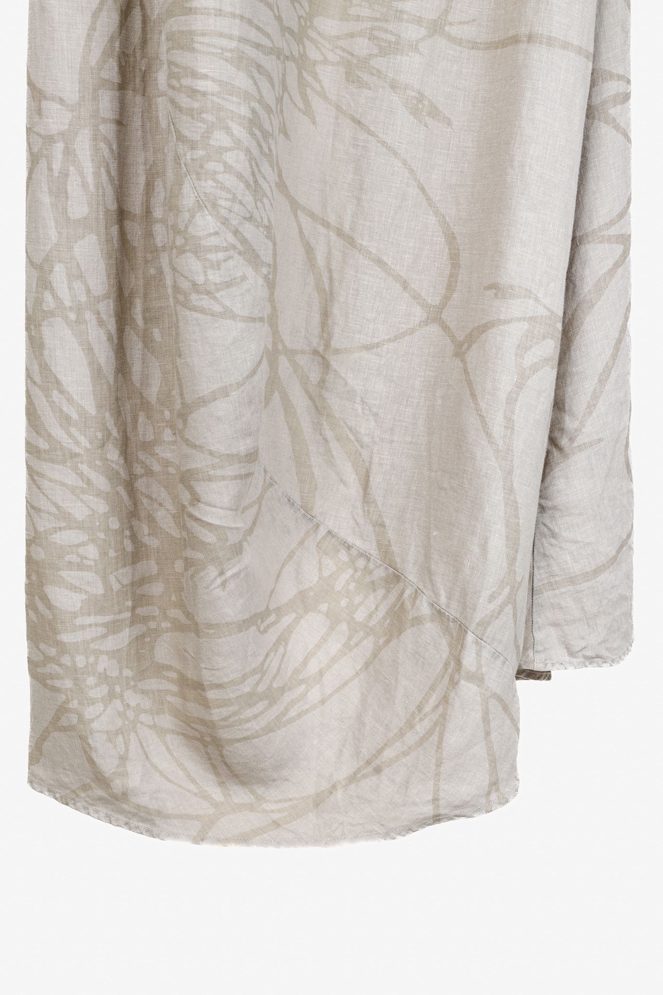 Other Oska Tuelo Taupe Branch-Print Linen Balloon-Hem Dress Size L / US 10 / IT 46 - 6 Thumbnail