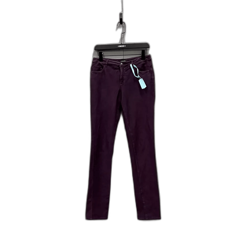 Chanel CHANEL Purple Logo Long Pants Size 36 Size US 36 / EU 52 - 1 Thumbnail