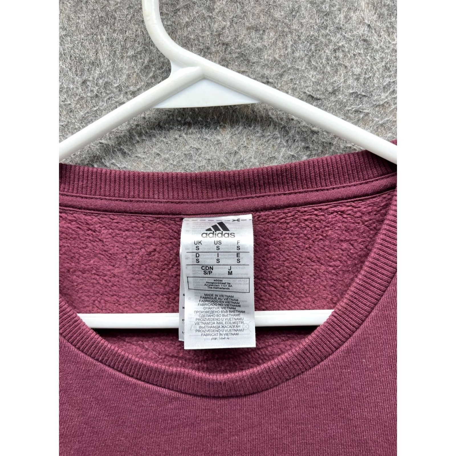 Adidas Adidas Sweatshirt Womens Small Purple Fleece 3 Stripe Crewneck Pullover Top Size S / US 4 / IT 40 - 6 Thumbnail
