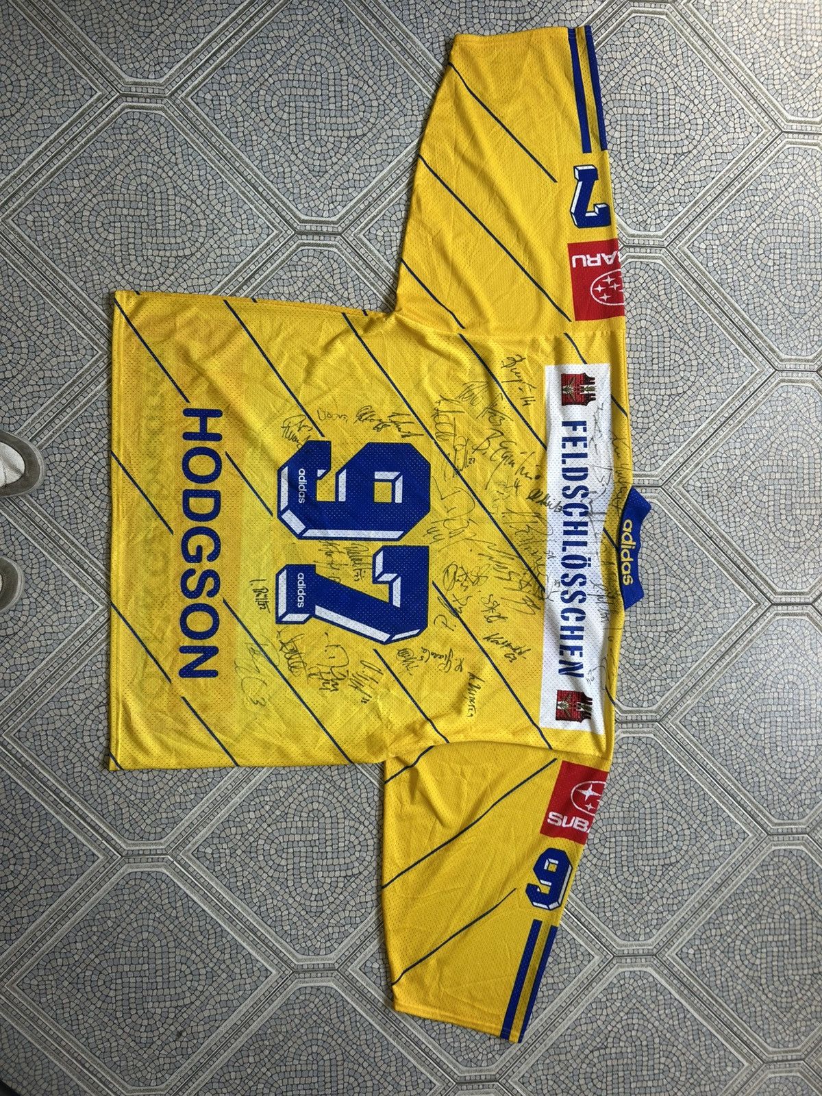 HC Davos Adidas Ice Hockey #97 HODGSON SIGNED