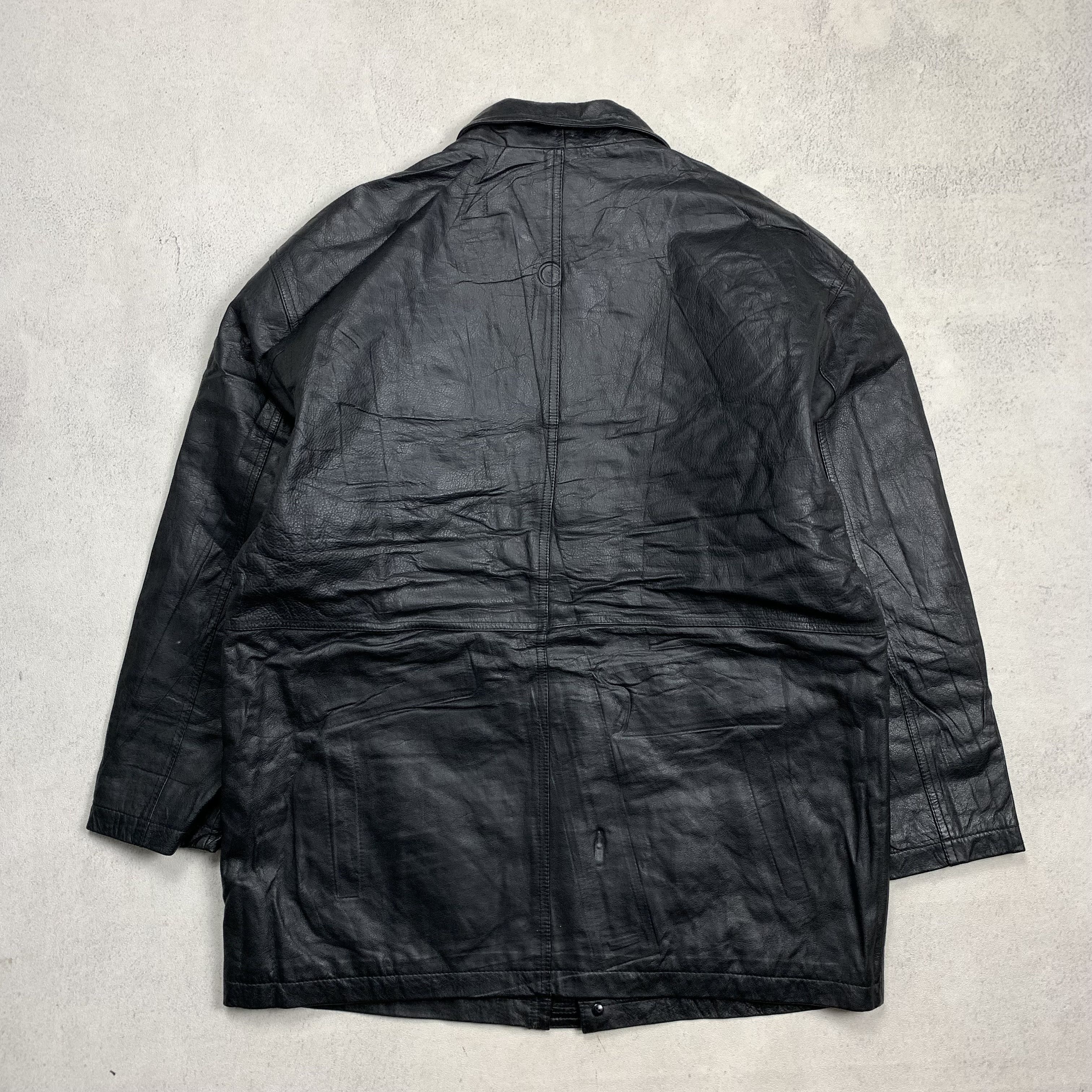 Genuine Leather Vintage Leather Jacket Pourpoint Black Coat Size US L / EU 52-54 / 3 - 4 Thumbnail
