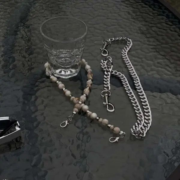 Jewelry Turquoise Beaded Pants Chain – Retro Gray White Style Size ONE SIZE - 4 Thumbnail