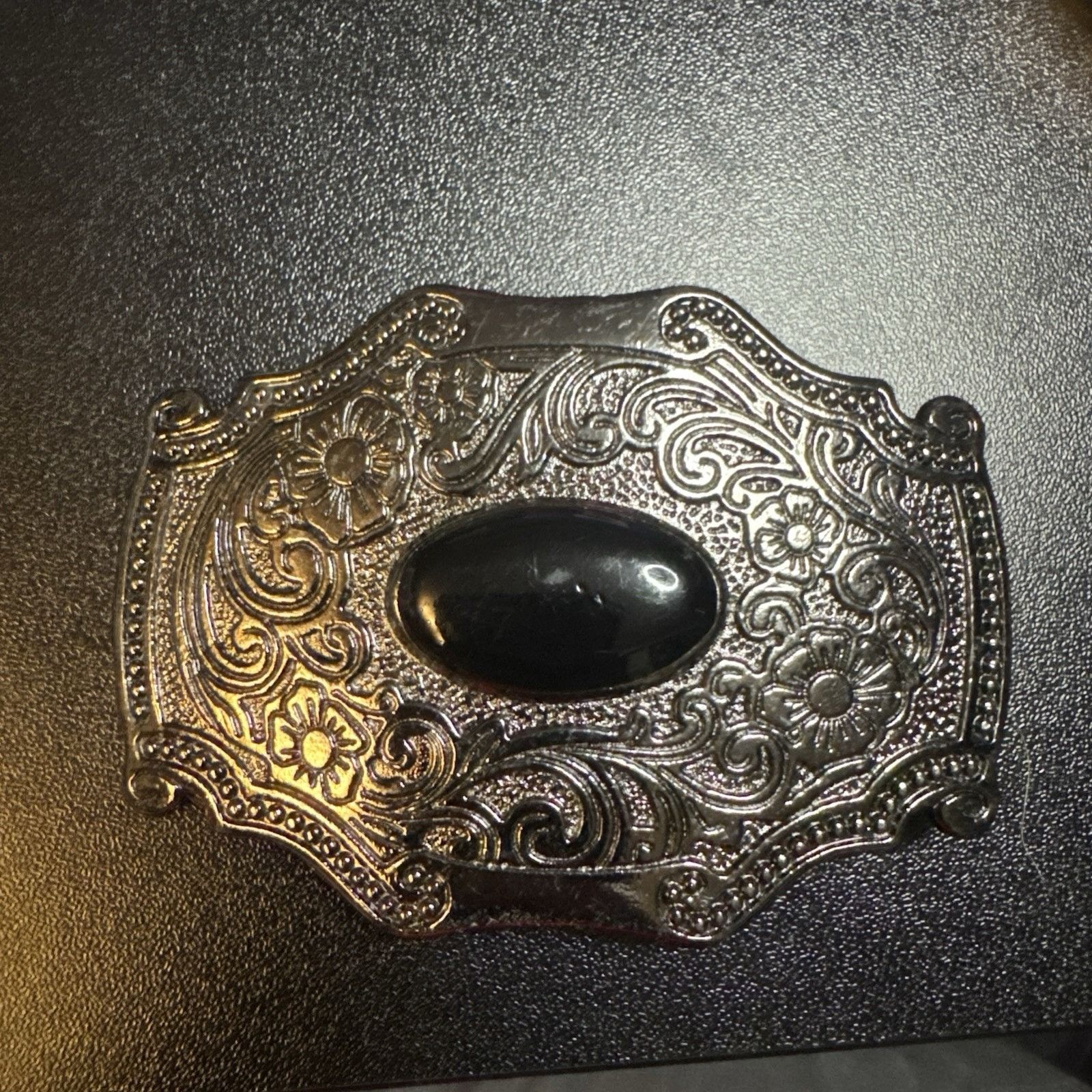 Other Vintage Style BLACK STONE**** FASHION UNISEX BELT BUCKLE Size ONE SIZE - 3 Thumbnail