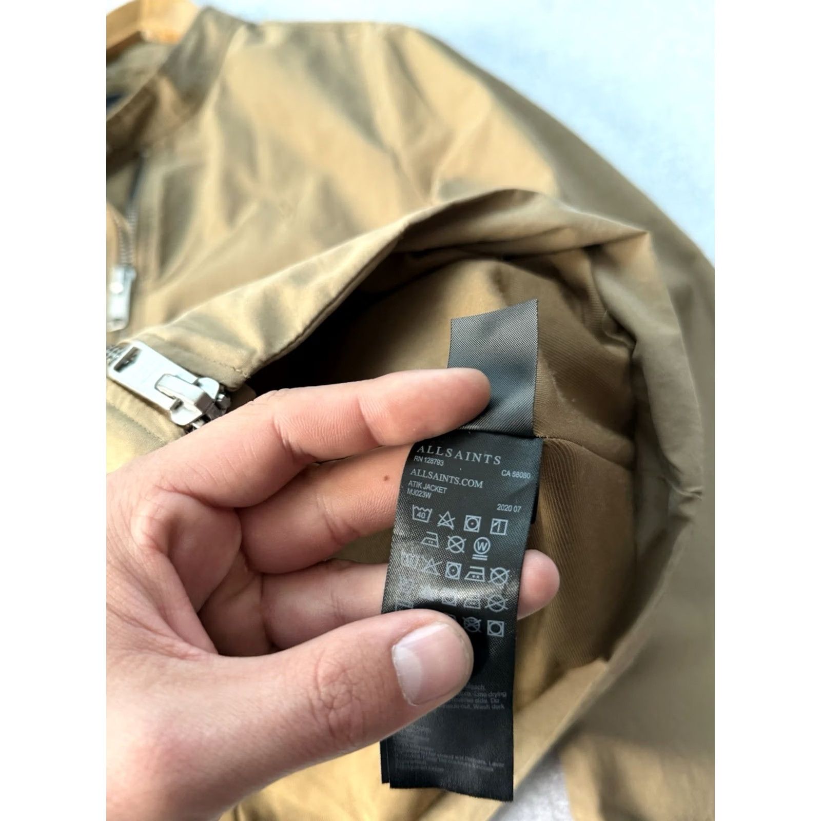 Allsaints AllSaints Jacket Biker Nylon Beige Mens Size S/M City Vintage 1990s USA Italy Streetwear Designer Tailored Zip Black? Size US S / EU 44-46 / 1 - 8 Thumbnail