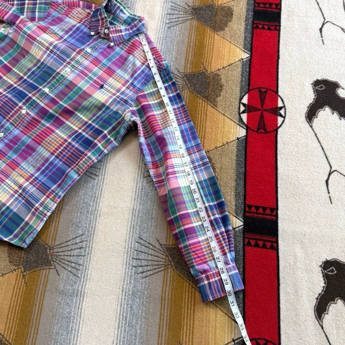 Ralph Lauren VINTAGE Ralph Lauren Shirt Plaid Button-Up Mens Long Sleeve M Size US M / EU 48-50 / 2 - 8 Thumbnail