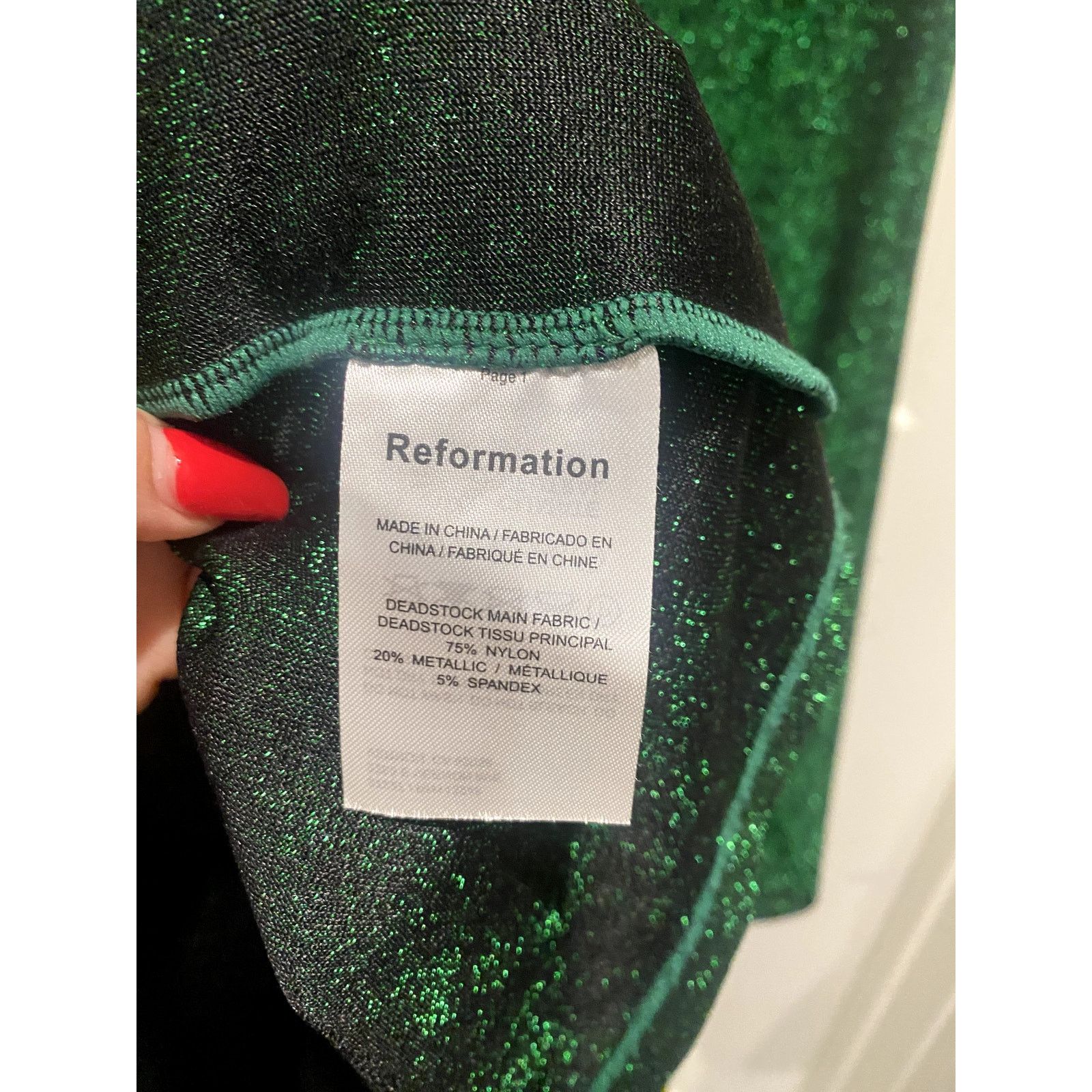 Reformation Reformation Argentia Knit Dress Green Emerald Sparkles XL Size XL / US 12-14 / IT 48-50 - 5 Thumbnail