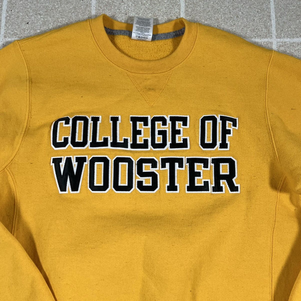 Russell Athletic Vtg College Of Wooster Russell Yellow Crewneck Sweatshirt Sm Size US S / EU 44-46 / 1 - 2 Thumbnail