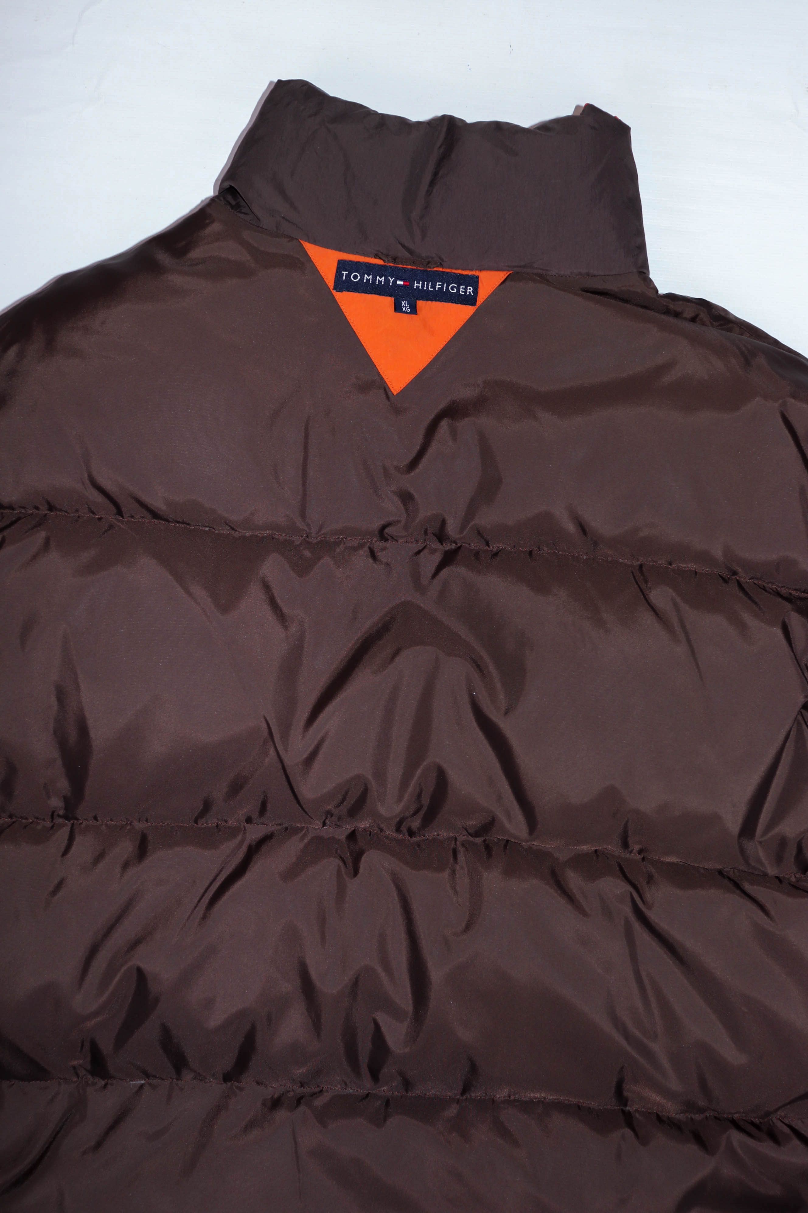 Tommy Hilfiger Tommy Hilfiger Vintage Orange Nylon Down Puffer Jacket Size US L / EU 52-54 / 3 - 12 Thumbnail