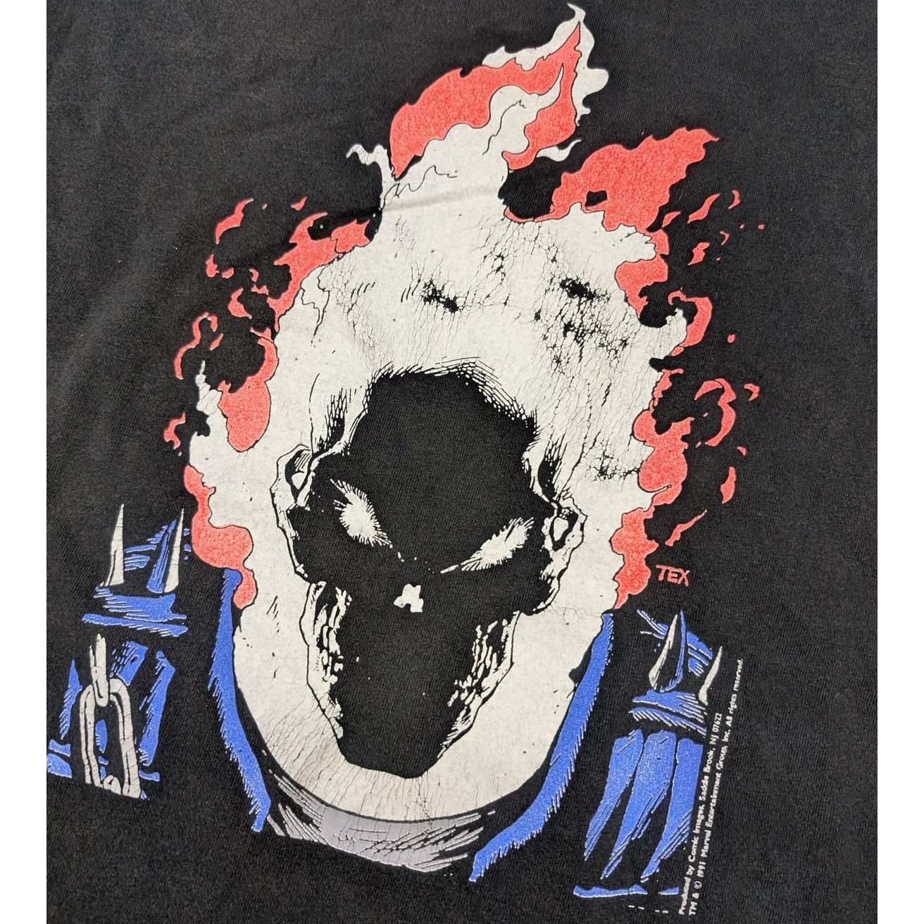 Fruit Of The Loom × Marvel Comics × Vintage Vintage 1991 Ghost Rider Comic Images Big Head t-shirt Size US XL / EU 56 / 4 - 2 Thumbnail