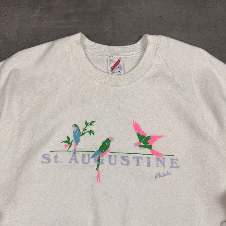 Jerzees × Vintage Vintage St. Augustine Florida Bird Sweatshirt Size L / US 10 / IT 46 - 2 Thumbnail