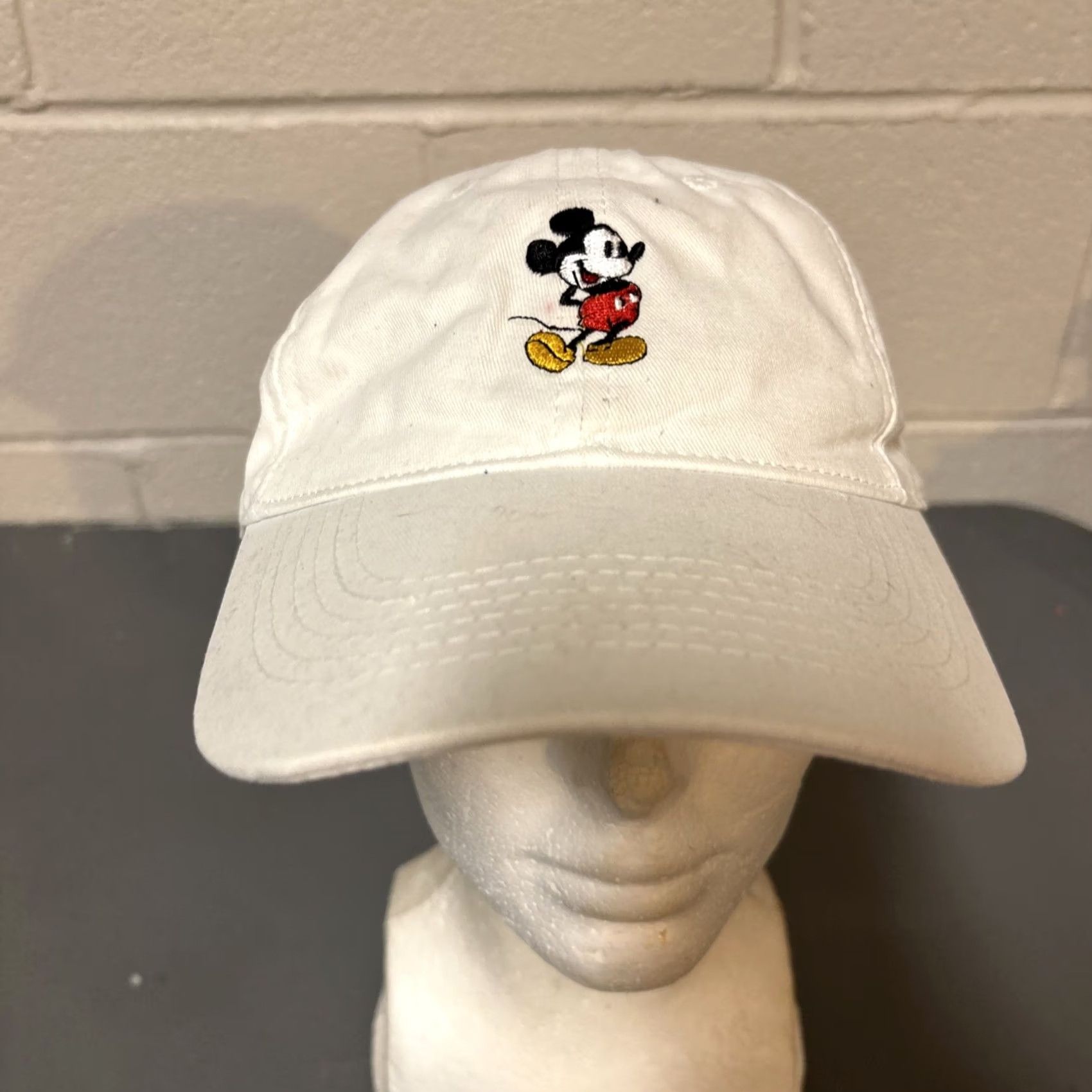 Disney Disney Mickey Mouse Strap Back Dad Hat White Cap Adjustable Adult Teen Small Size ONE SIZE - 3 Thumbnail