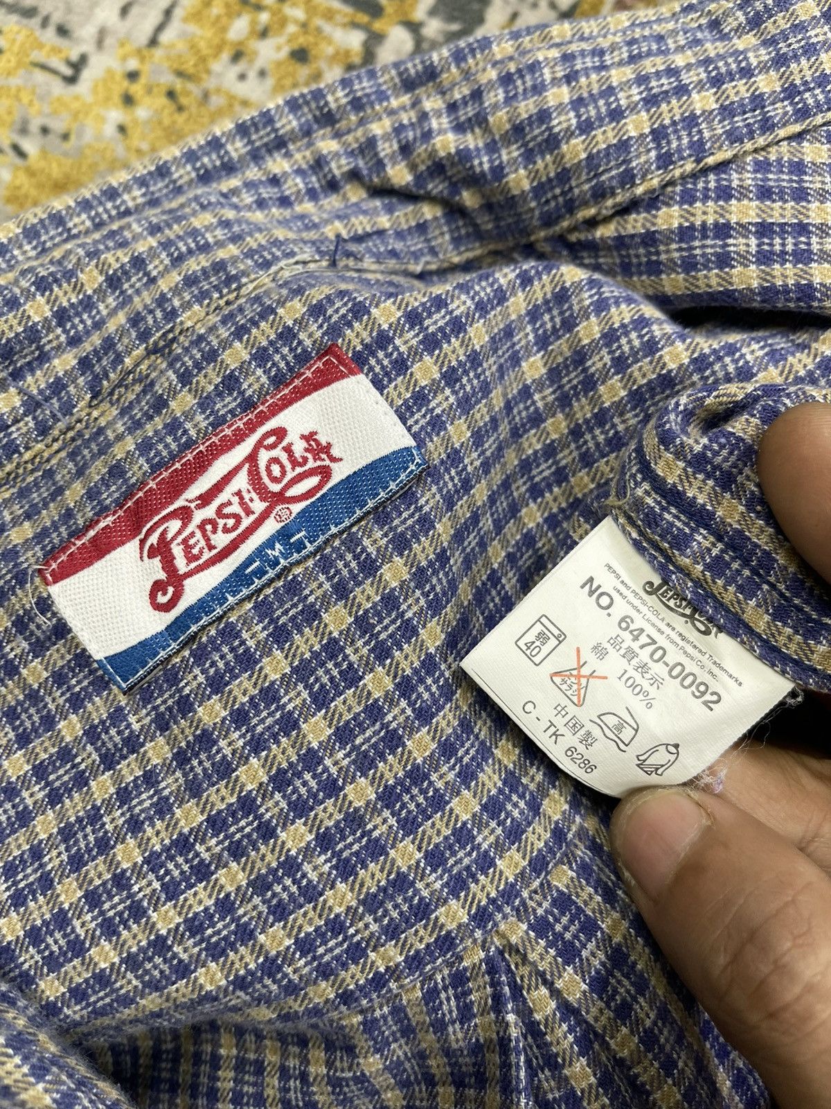 Pepsi Vtg Pepsi Cola Checked Plaid Single Pocket Button Down Shirt Size US M / EU 48-50 / 2 - 11 Thumbnail
