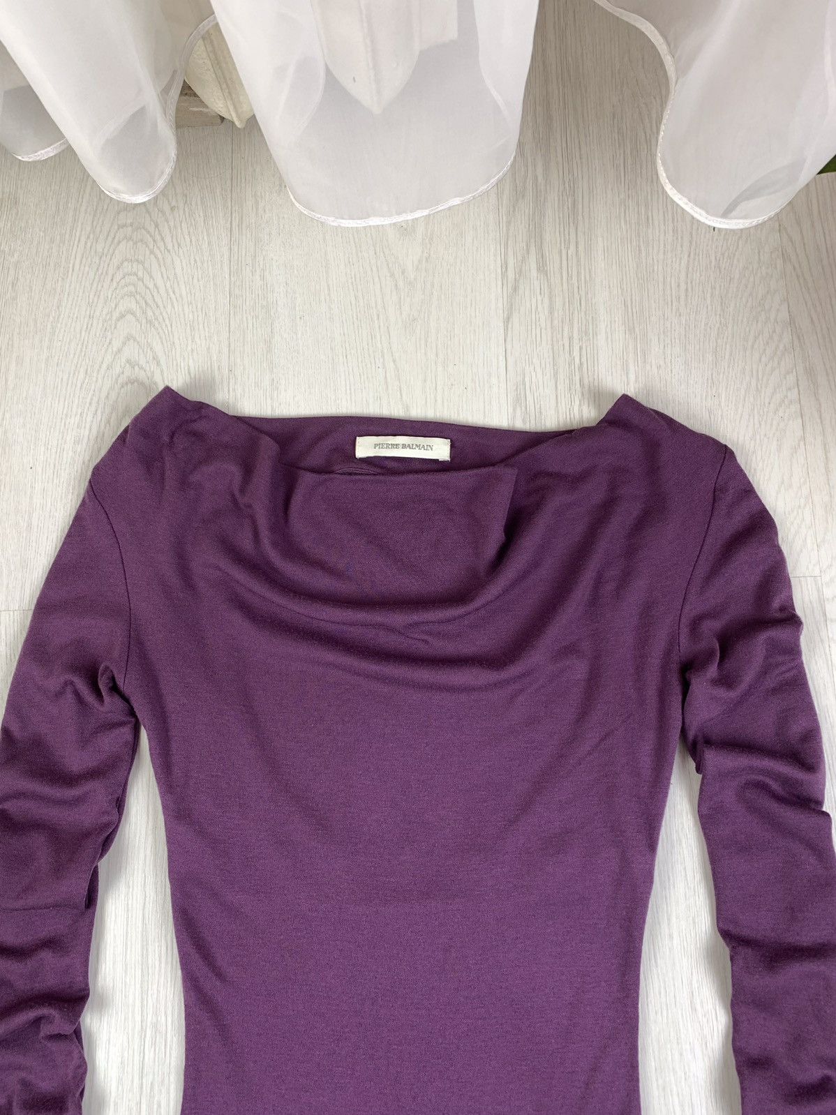 Pierre Balmain Pierre Balmain Womens Long Sleeve Purple Dress Size IT 40 Size S / US 4 / IT 40 - 4 Thumbnail
