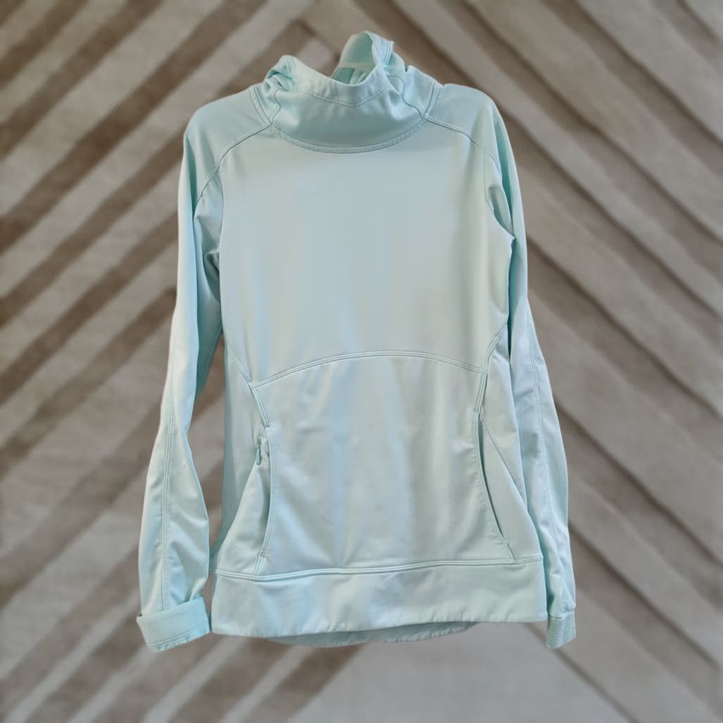 Athleta Athleta Hoodie Aqua Green Striated Stowe Hooded Sweatshirt XXS Women's Activewear Pullover Hooded Sweatshirt Lightweight Zip Pocket Logo Size XXS / US 00 / IT 34 - 1 Thumbnail