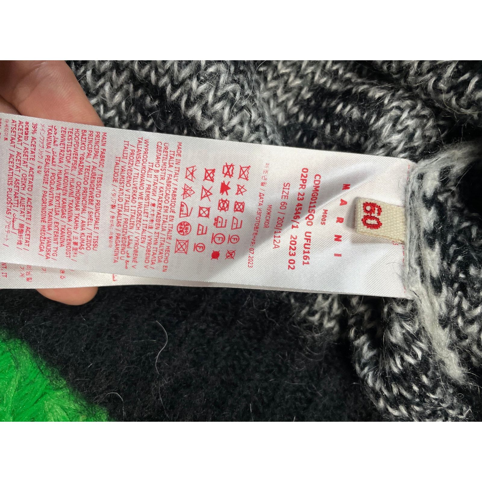Marni Marni Brushed Check Fuzzy Wuzzy Cardigan Black 3XL (60) New Size US XXL / EU 58 / 5 - 5 Thumbnail