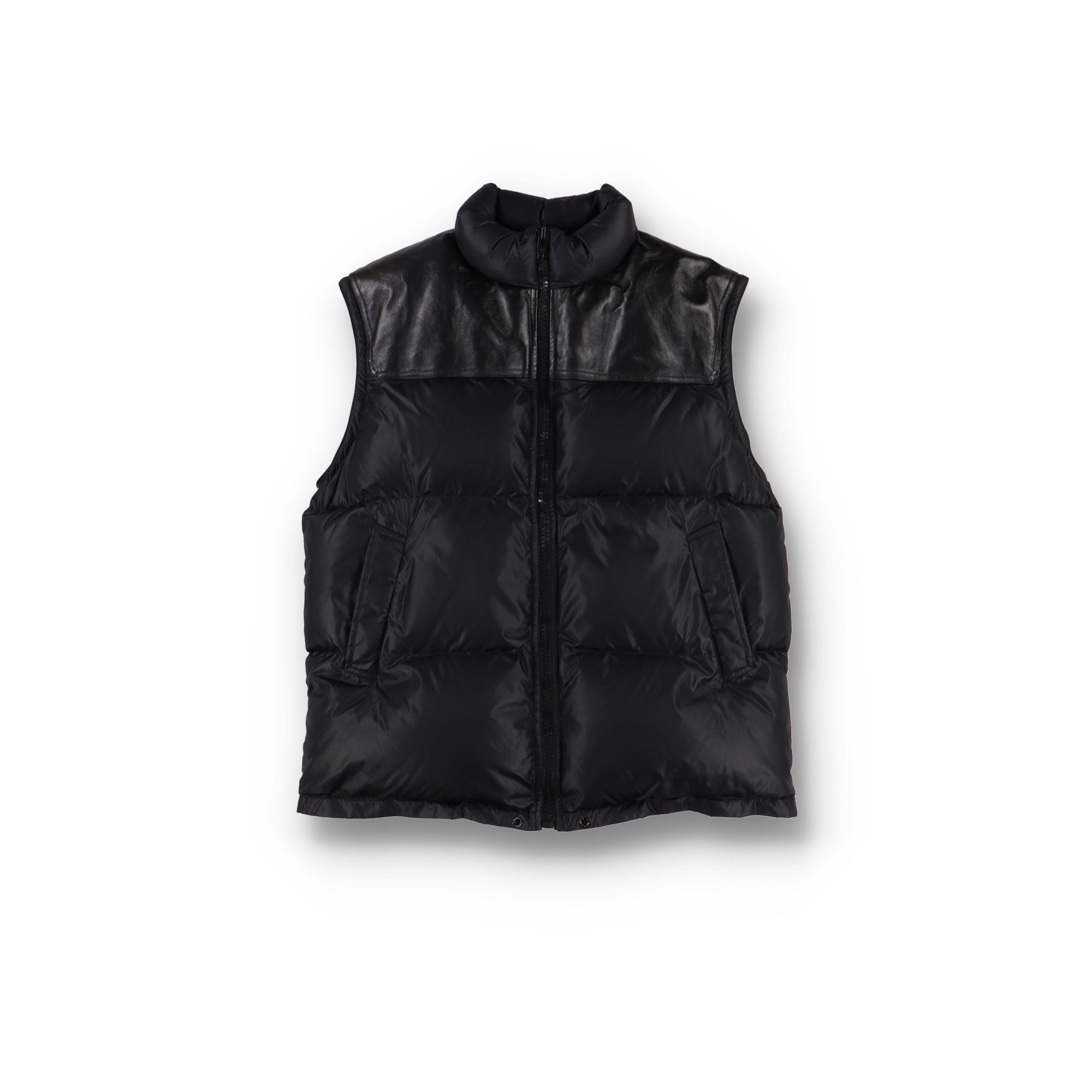 Celine Black Leather Panel Puffer Jacket with Removable Sleeves Size US S / EU 44-46 / 1 - 8 Thumbnail
