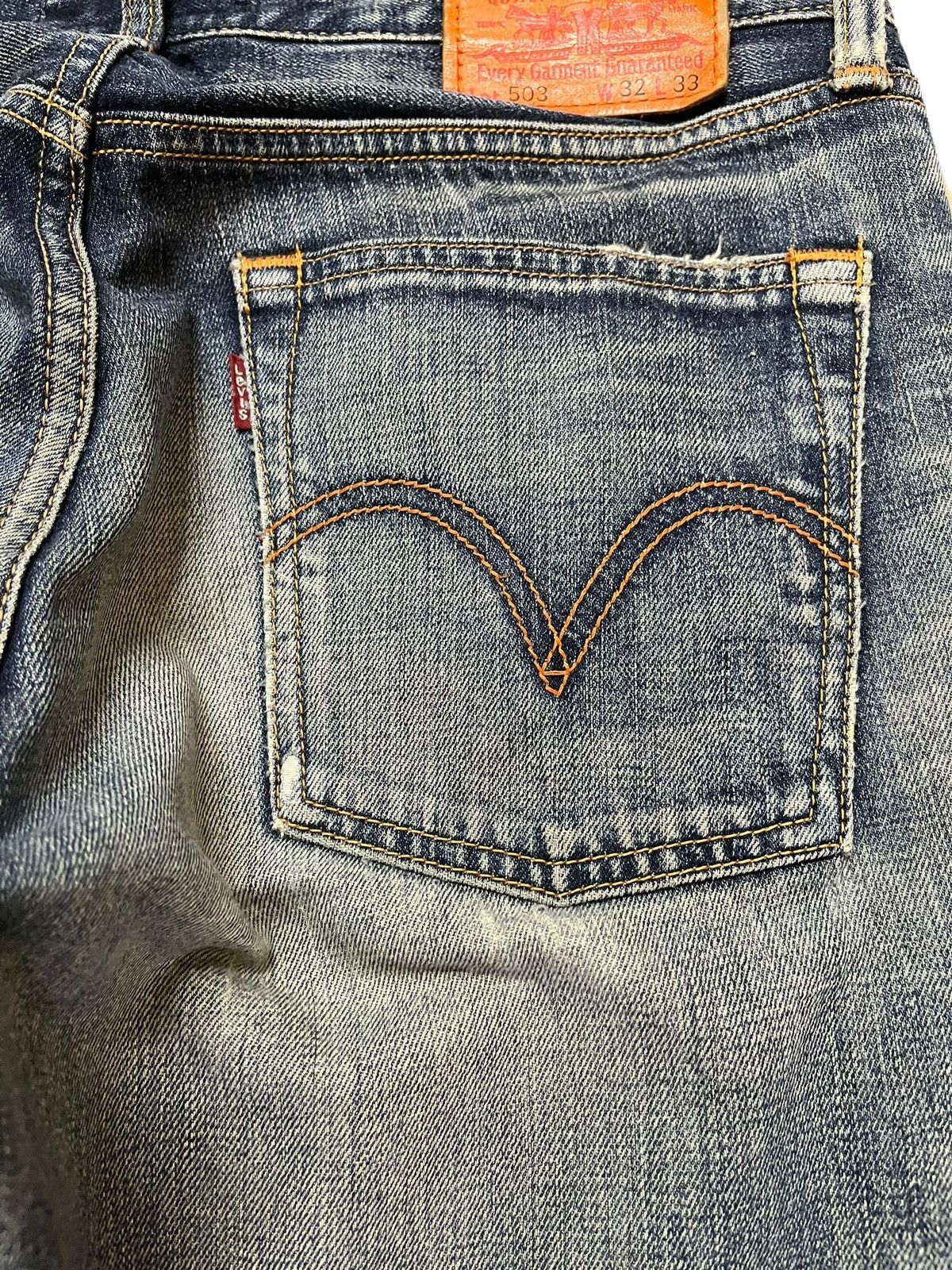 Levi's Vintage Clothing Vintage Levi’s 503 Blue Indigo Ripped Distressed Denim Size US 33 - 8 Thumbnail