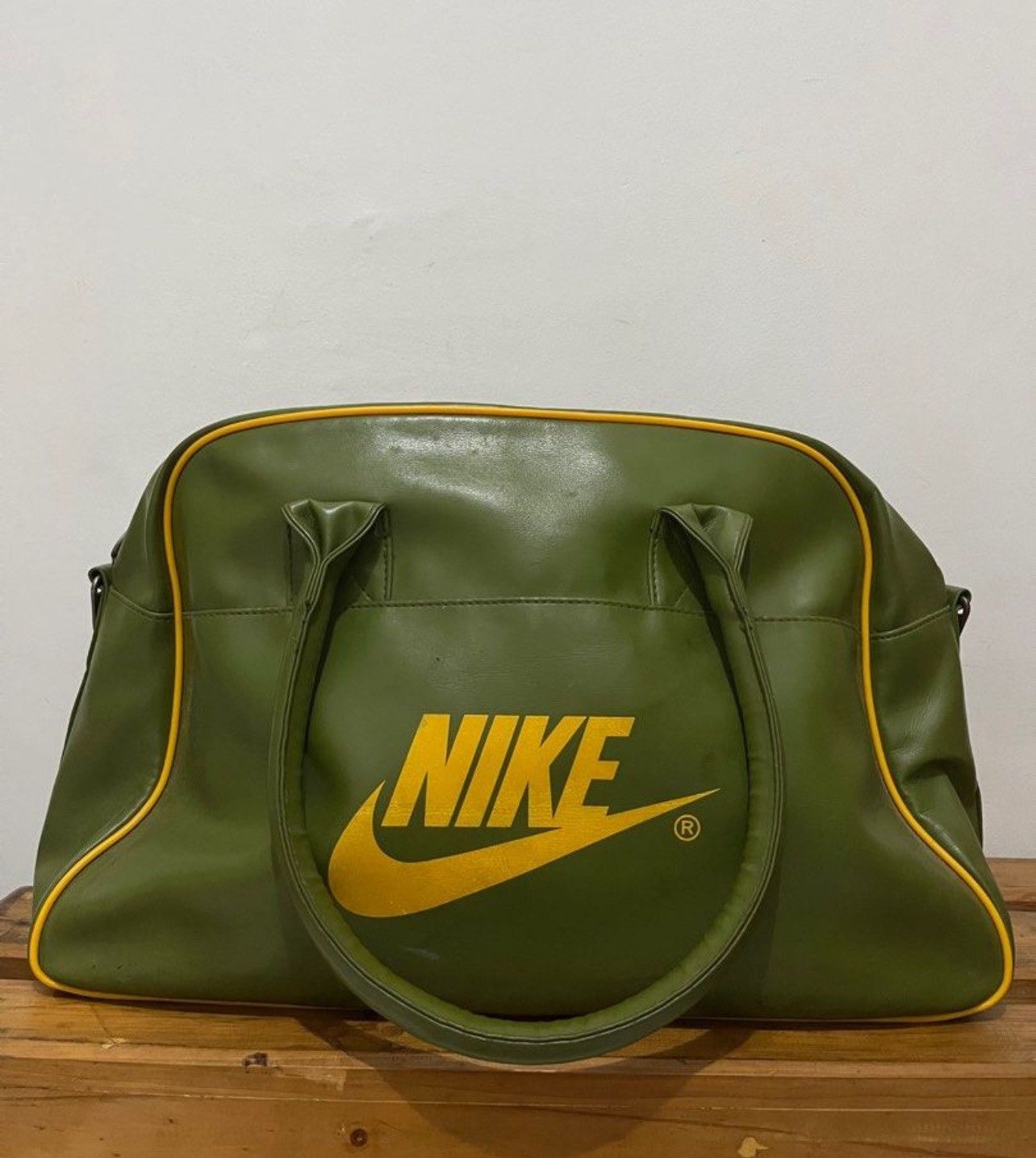 Nike Streetwear Vintage Vintage 90s Nike Y2K Leather Duffle Bag Grailed
