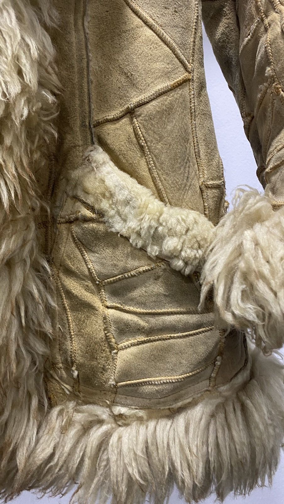 Vintage Grunge Suede Shaggy Winter Jacket