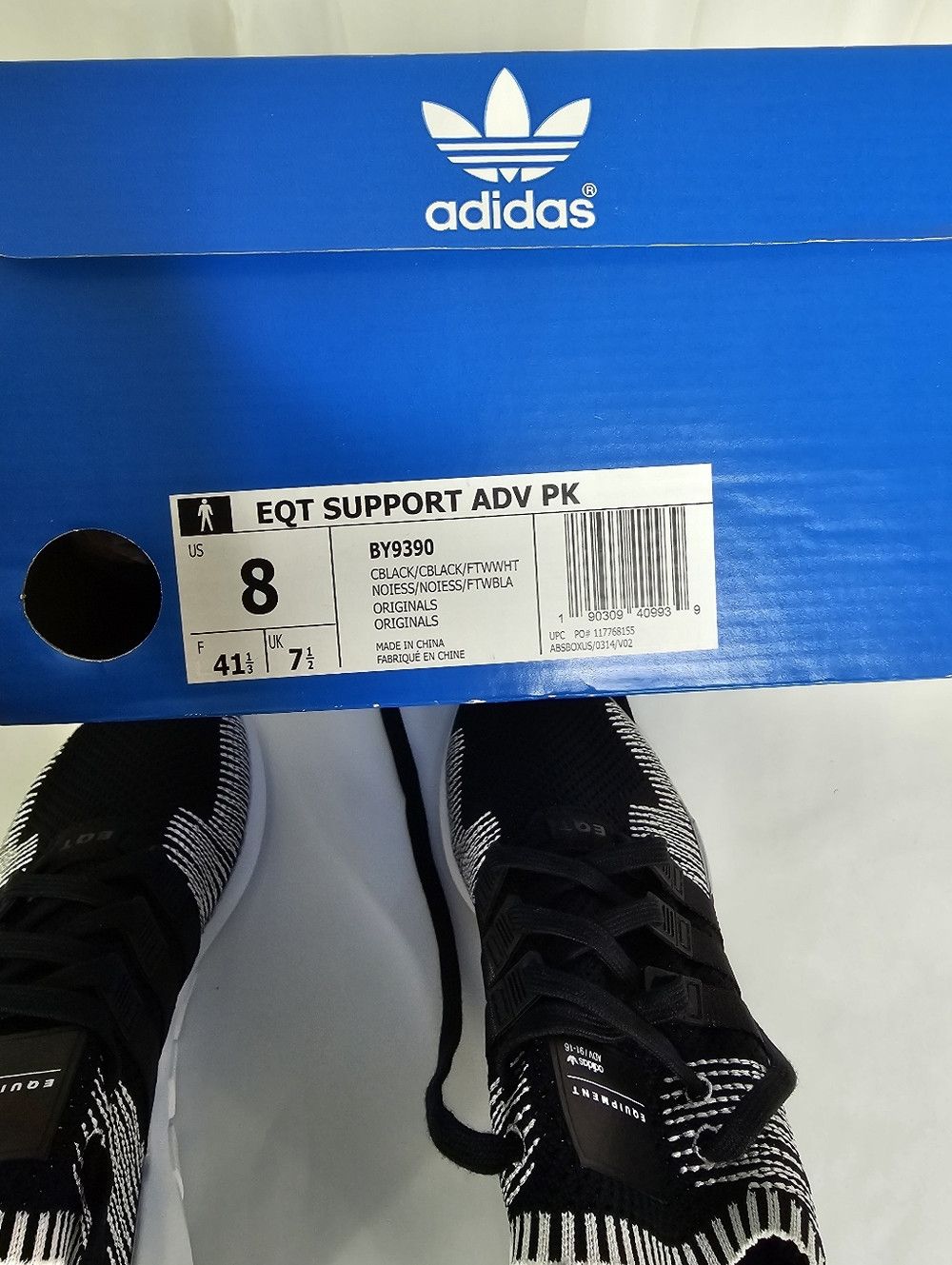 Adidas Adidas EQT Support Adv Primeknit Sneaker Black White Running Size US 8 / EU 41 - 8 Thumbnail