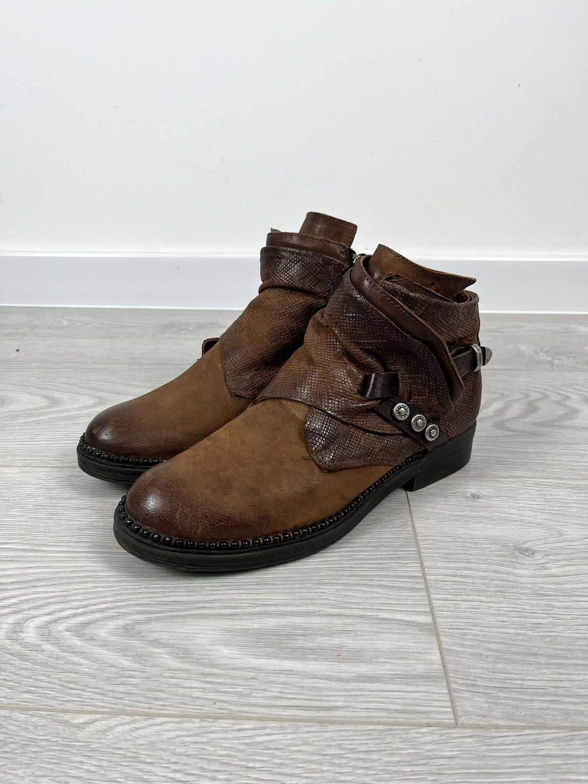 A.S.98 Airsteps A.S. 98 Brosn Leather Buckle Avante Garde Boots Size US 8 / IT 38 - 4 Thumbnail