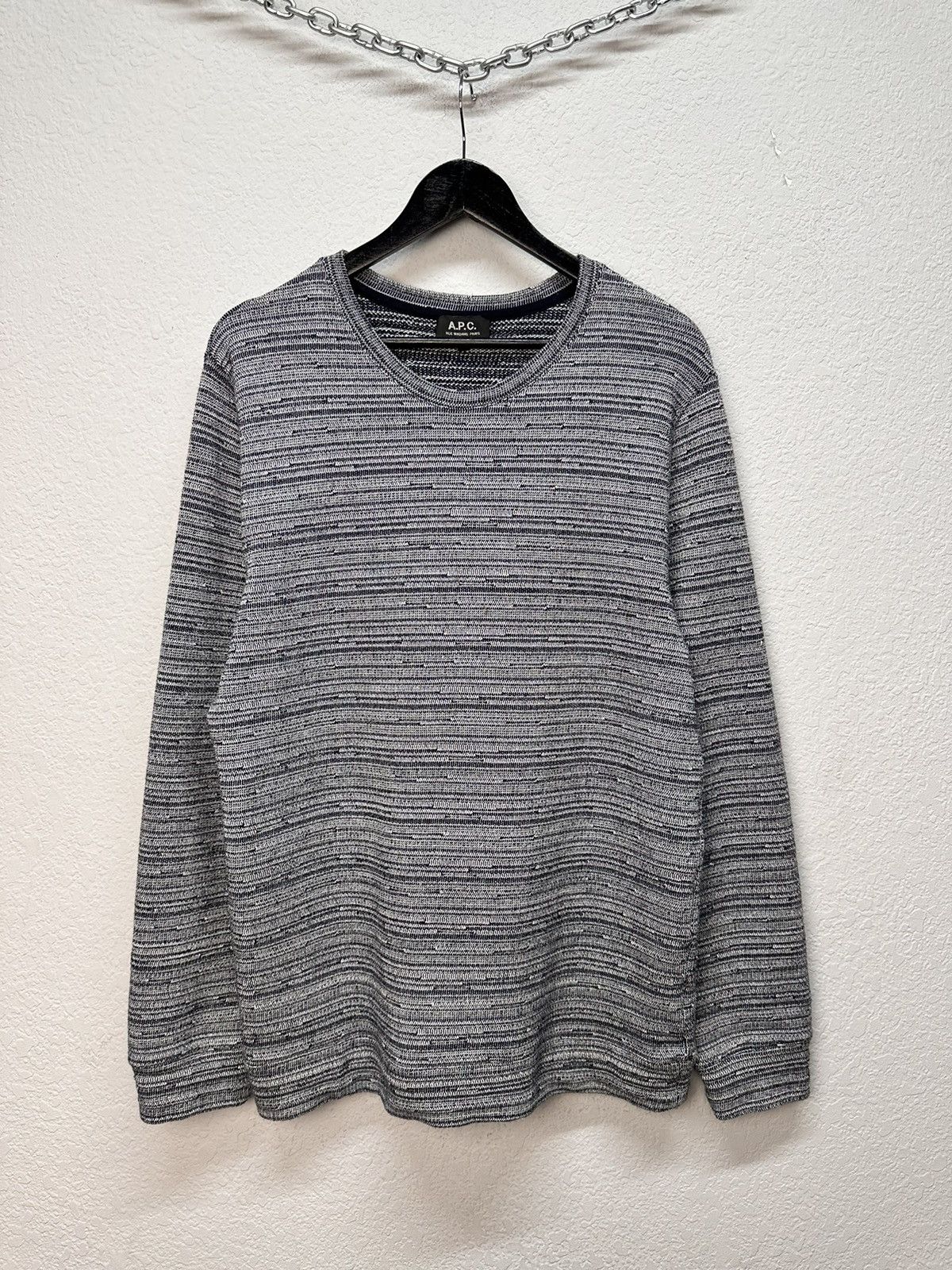 A.P.C. Vintage Avantgarde Sweater Y2K Japan Van Noten Distressed Size US XL / EU 56 / 4 - 2 Thumbnail