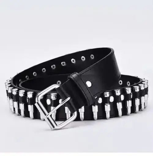 Jewelry Leather Wide Buckle Punk Rock Ammo Belt Size ONE SIZE - 2 Thumbnail