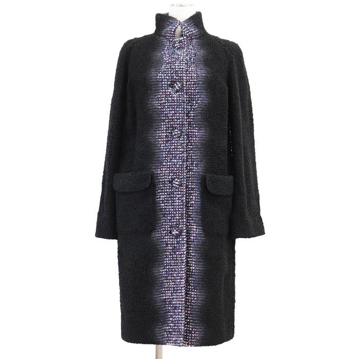 Chanel Chanel Chanel P52273 Tweed Cashmere Silk Wool Long Coat Others Outerwear P52273 DUTY FREE for USA Size ONE SIZE - 1 Thumbnail