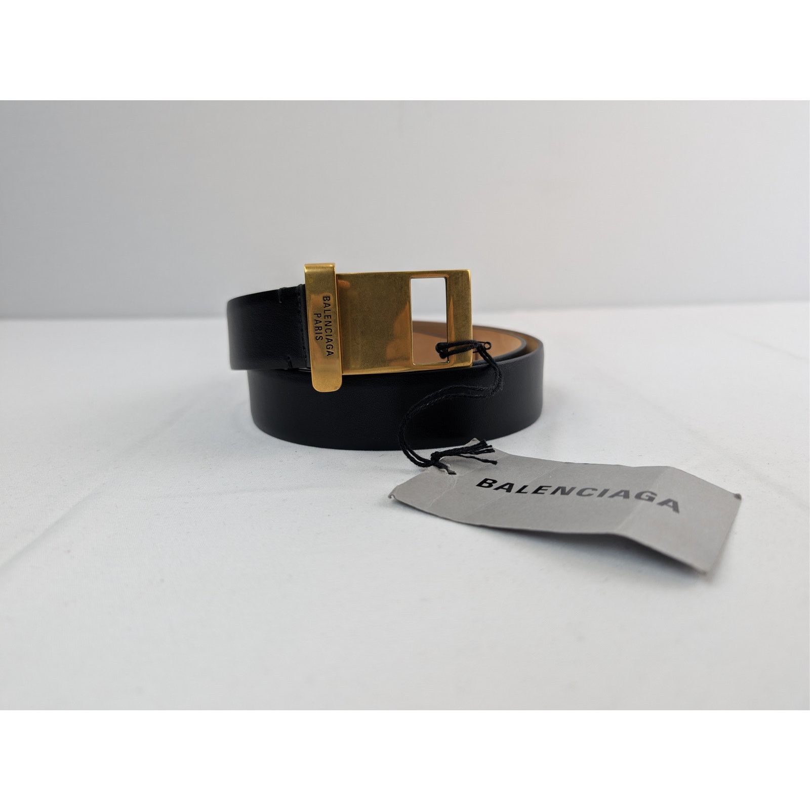 Balenciaga o1rshd1 Size: 90cm / Plutone Calf AG Clip Belt in Black Size 36 - 13 Thumbnail