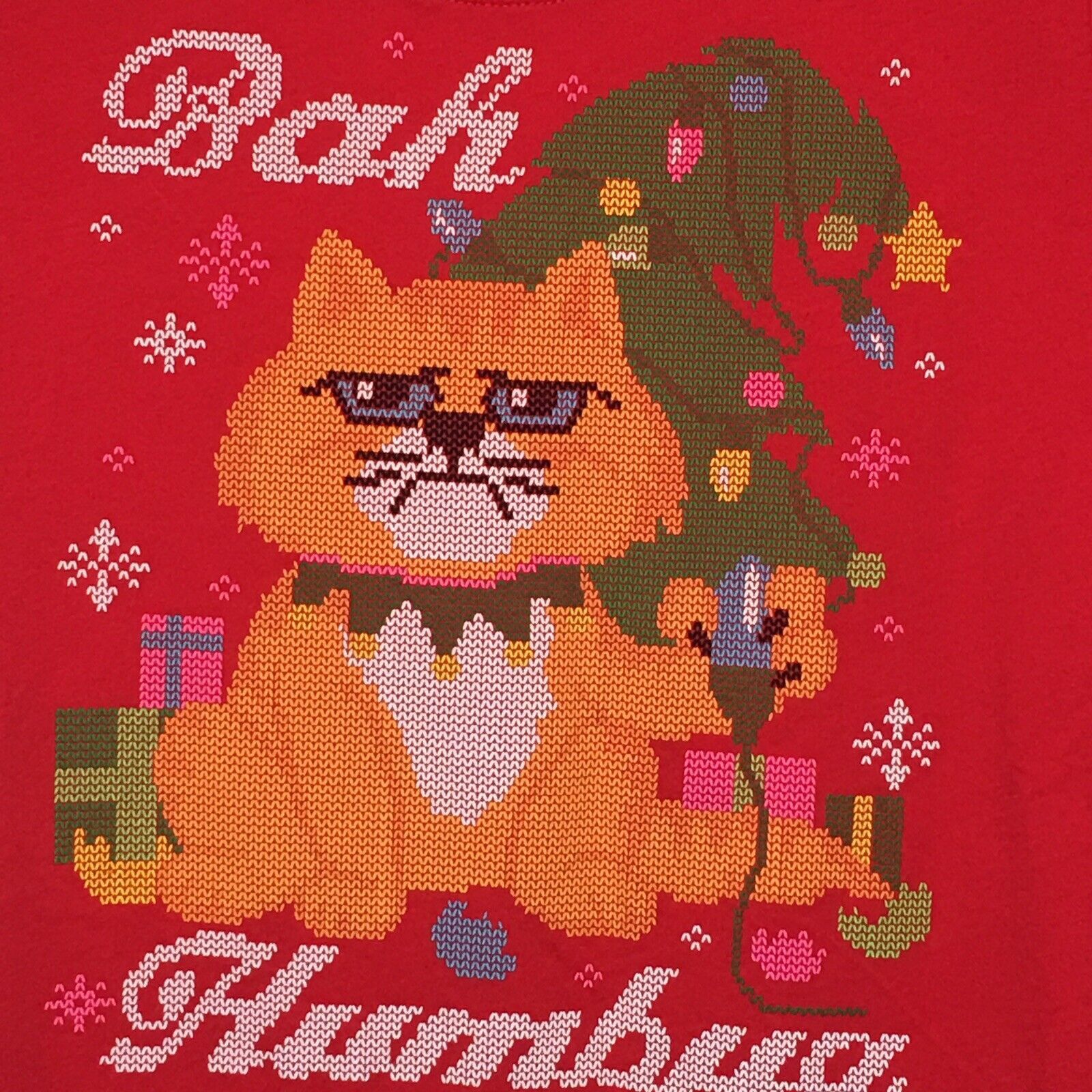 Other Holiday Time Red Bah Humbug Cat Christmas T-Shirt XL u Size XL / US 12-14 / IT 48-50 - 3 Thumbnail