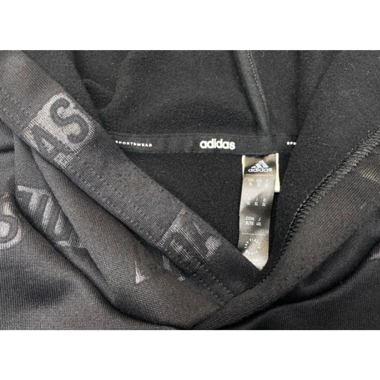 Adidas VINTAGE Adidas Hoodie Pullover All Over Print Men’s XL Adidas Logo Black 8259 Size US XL / EU 56 / 4 - 6 Thumbnail