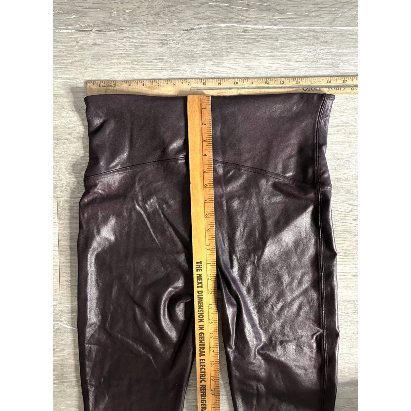 Spanx Spanx Leggings Womens 2X Purple Faux Leather High Rise Ankle Shaping Slimming Size 40" / US 18 - 6 Thumbnail