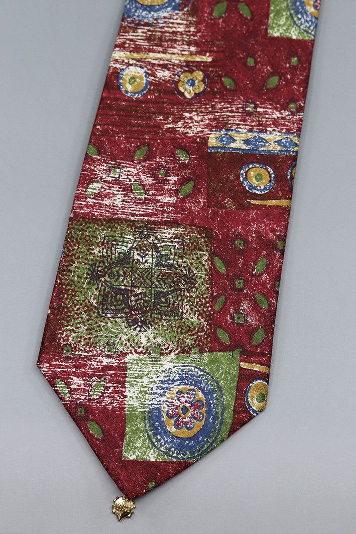 Other Vintage ALPI Silk Tie – Abstract Pattern with Metal Charm Size ONE SIZE - 1 Thumbnail