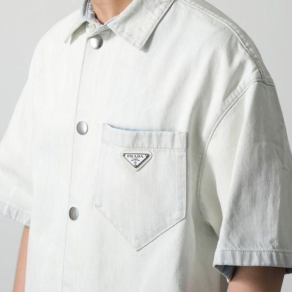 Prada Prada Bleacher Denim Shirt Size US S / EU 44-46 / 1 - 4 Thumbnail