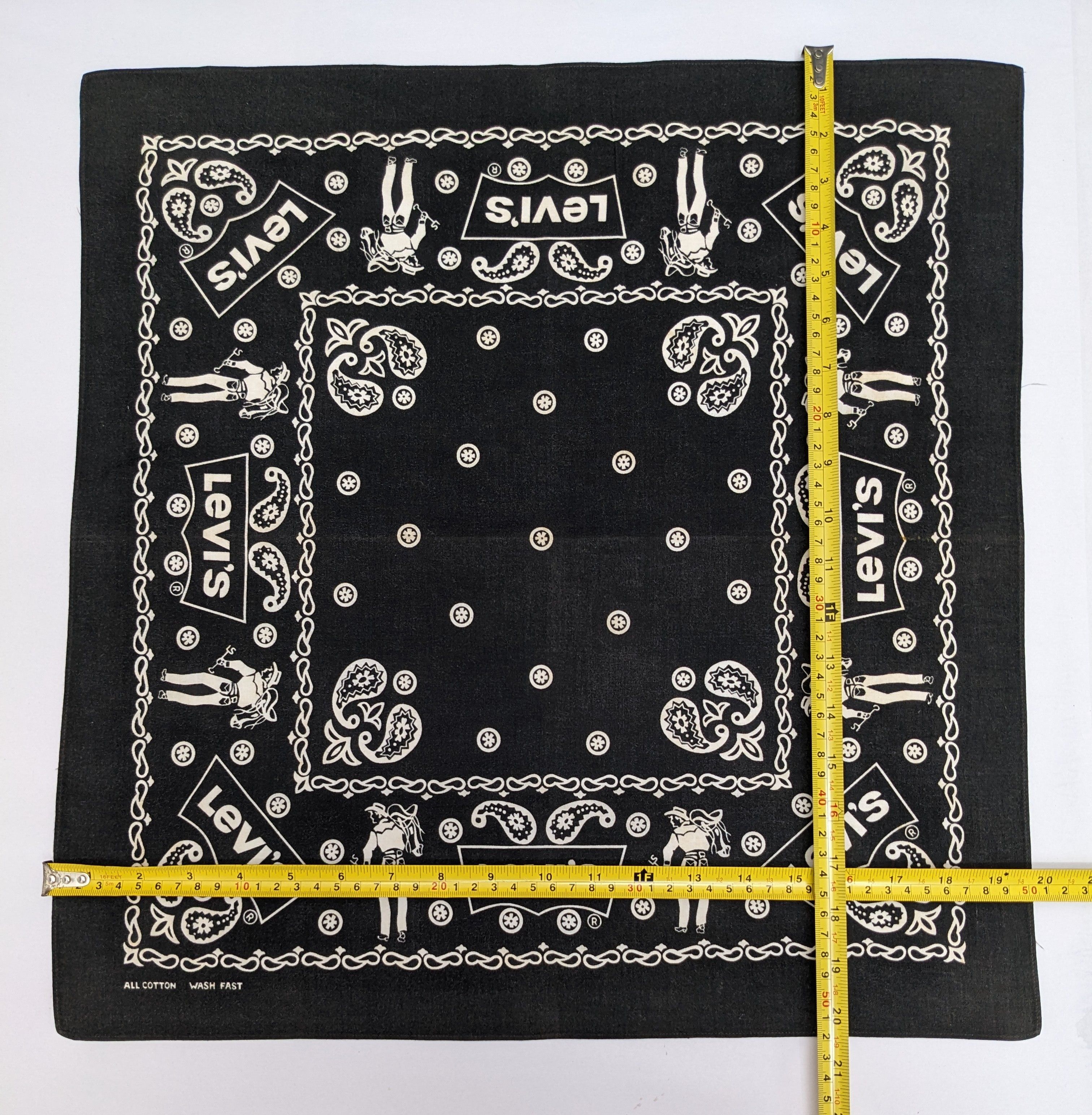 Levi's Vintage Levi’s Bandana Black Cowboy Paisley Made In Usa Size ONE SIZE - 5 Thumbnail