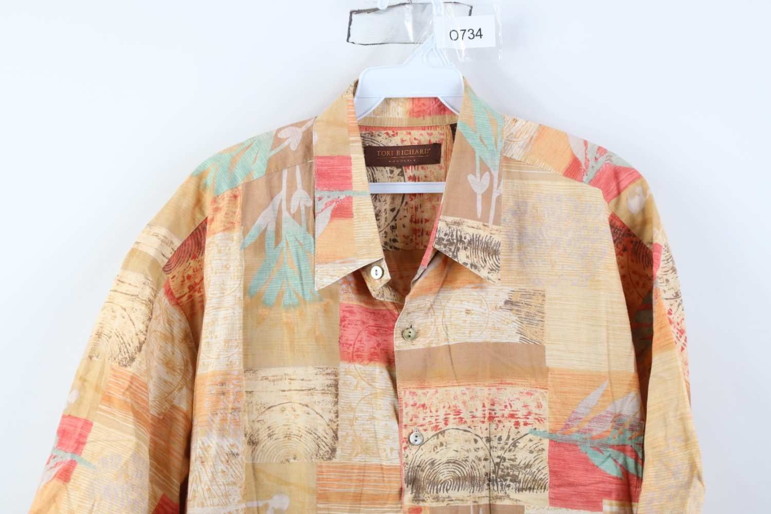 Vintage Vintage 90s Streetwear Block Leaf Luau Hawaiian Button Shirt Size US XL / EU 56 / 4 - 2 Thumbnail