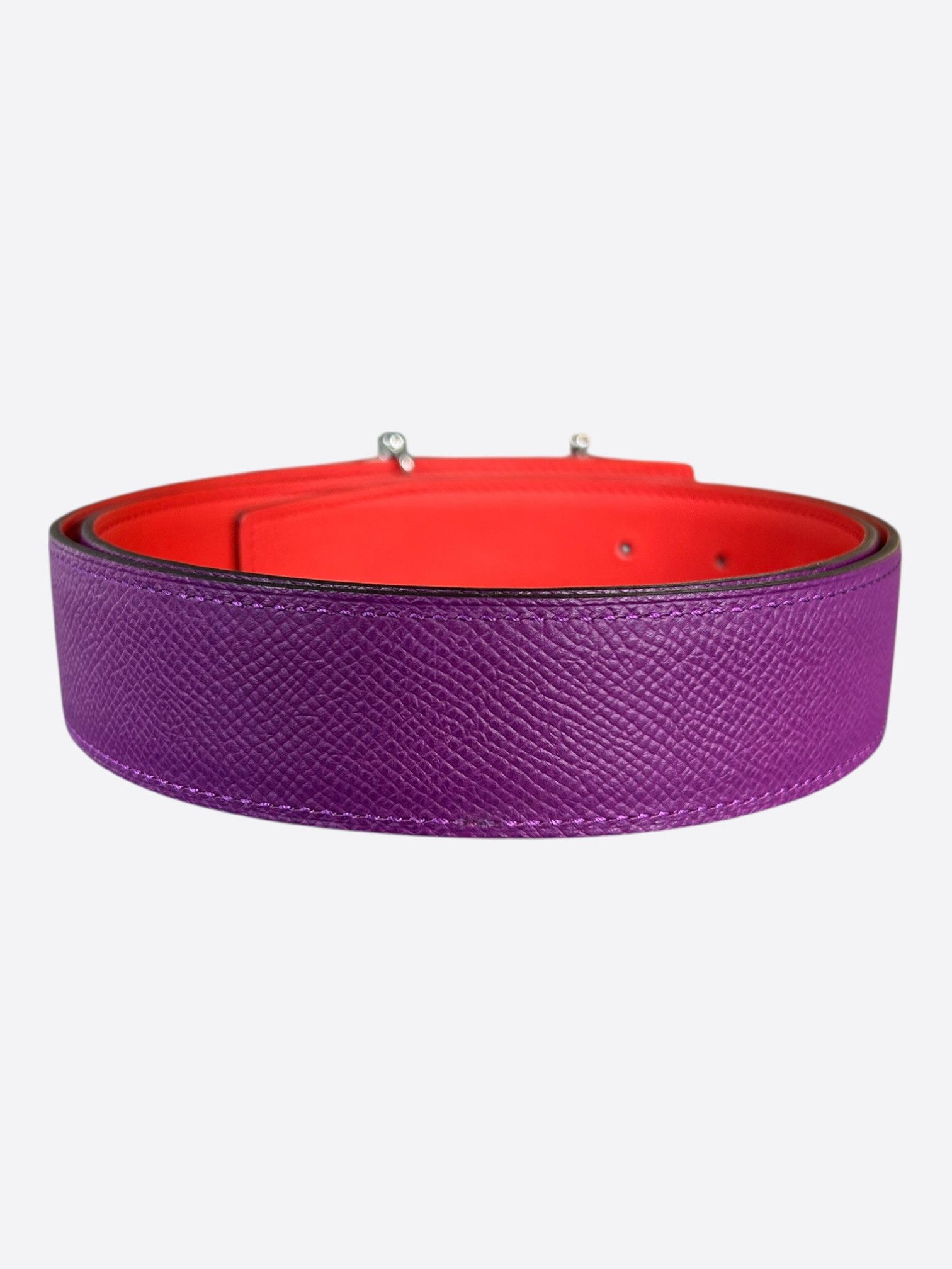 Hermes Hermes Purple & Pink Palladium Gamma Reversible Belt Size 30 - 2 Thumbnail