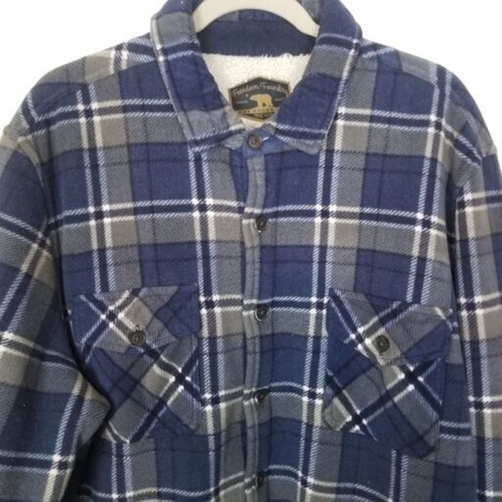 Vintage Foundry Freedom Foundry Mens Plaid Flannel Sherpa Lined Shacket XXL Size US XXL / EU 58 / 5 - 2 Thumbnail
