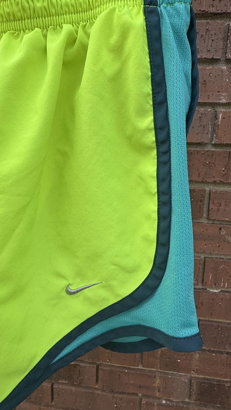 Nike Nike Dri-Fit Tempo Running Shorts Womans Size XS Neon Lime Size 22" - 3 Thumbnail