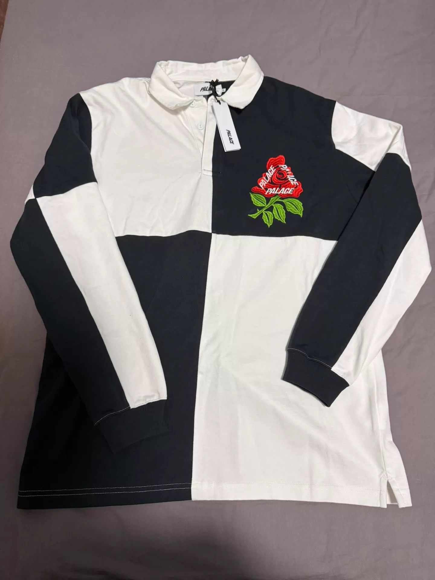 Palace Palace Floral Embroidered Rugby Polo White/Blue XL New Size US XL / EU 56 / 4 - 1 Thumbnail