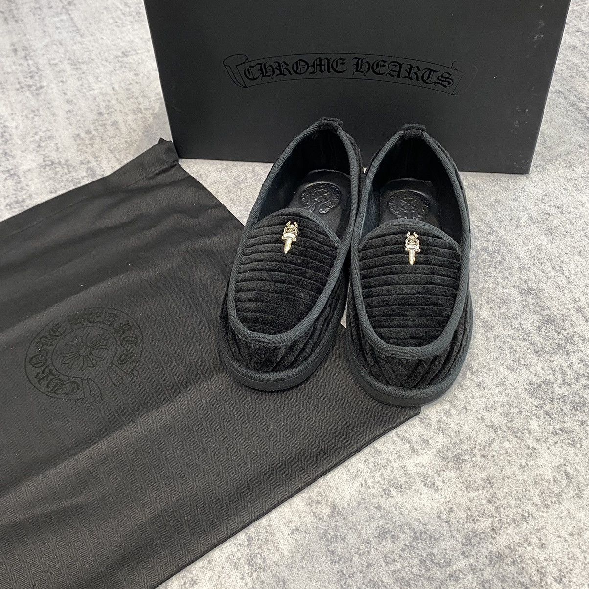 靴/バッグ Chrome Hearts Dagger Pin Velvet Loafers Black 42 Chrome Hearts Corduroy Dagger Loafers Size 40 ( can be fit 41 & 42