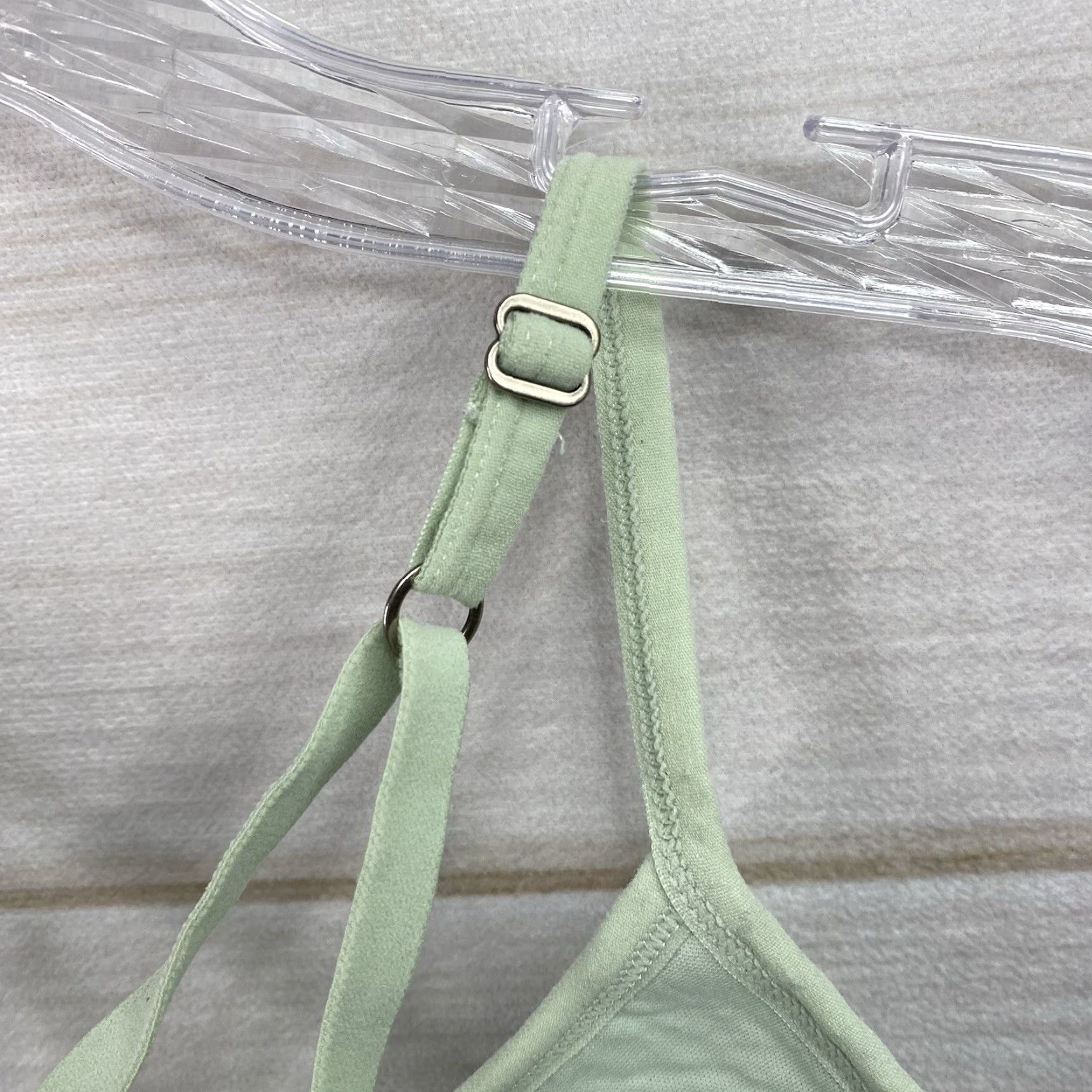 Lucky Brand Lucky Brand Bralette Shirt Women M Seamless Wireless Crisscross Back Textured Sage Green Size ONE SIZE - 4 Thumbnail