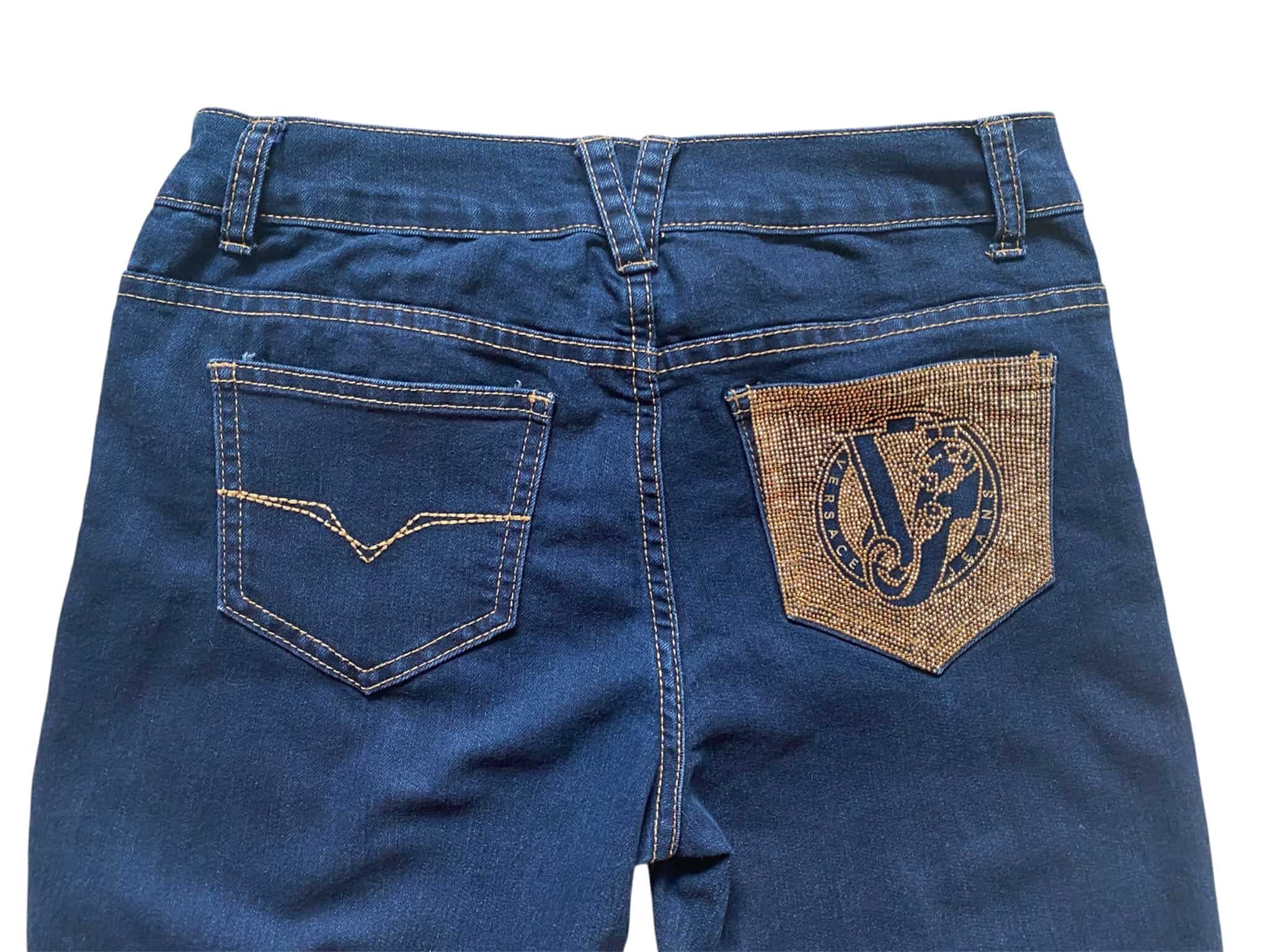 Versace Jeans Couture Versace Jeans Couture Shiny Squin Rocks Denim Panther Size 29" - 2 Thumbnail