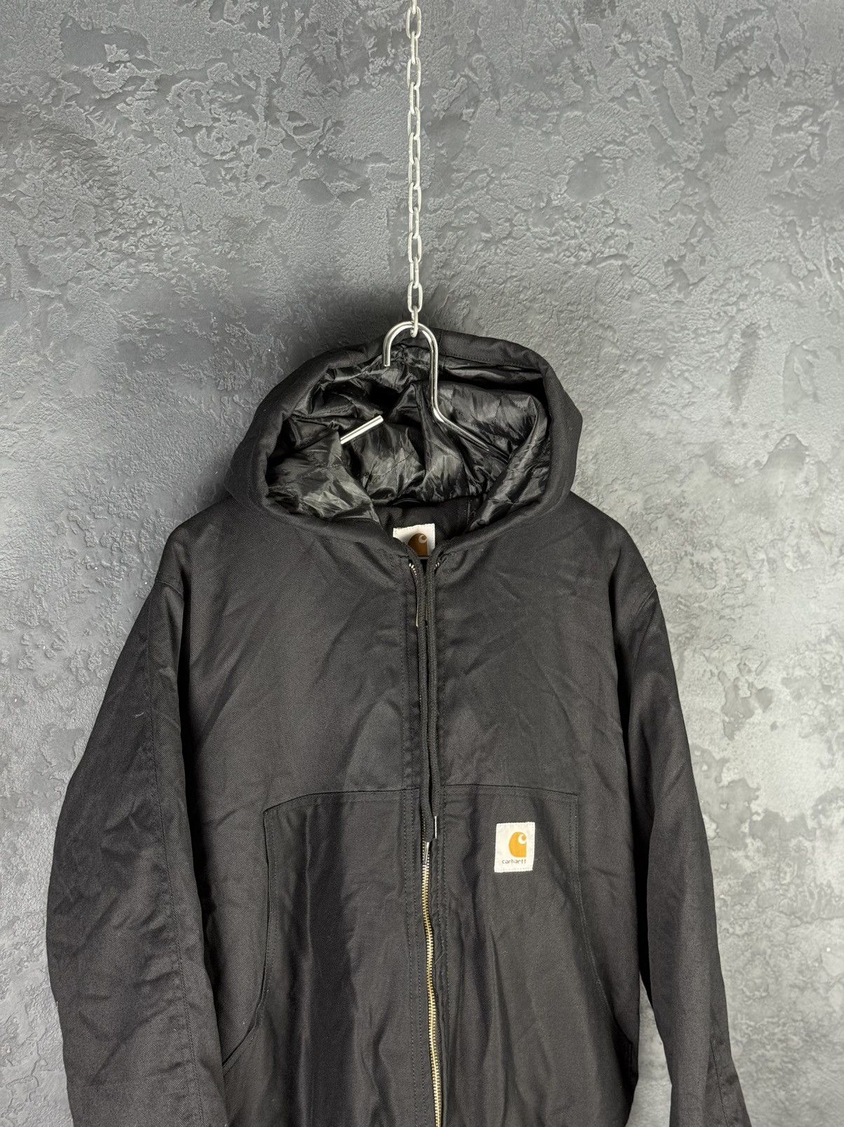 Carhartt CARHARTT Black Quilted Hooded Jacket Size Large MADE IN USA Size US L / EU 52-54 / 3 - 4 Thumbnail